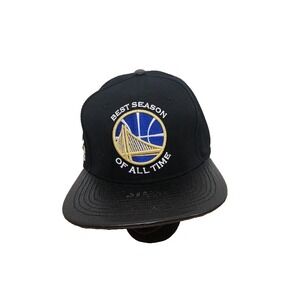 Pro Standard‎ Golden State Best Season NBA Logo Leather Brim & Strap Back. Black